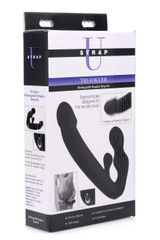 Tri-Volver Rechargeable Strapless Strap On - Black-thumb-4