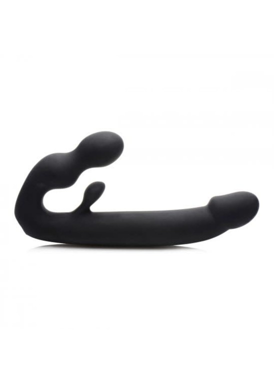 Tri-Volver Rechargeable Strapless Strap On - Black