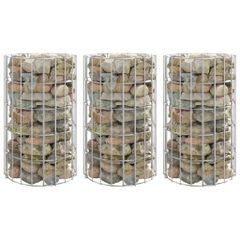 vidaXL Συρματοκιβώτιο-Γλάστρα Υπ. 3 τεμ Κυκλική Ø30x50εκ Γαλβ. Χάλυβας