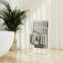 Κρεμάστρα για Πετσέτες Ανεξάρτητη Λευκή 48x24x79 εκ. Σιδερένια 343091