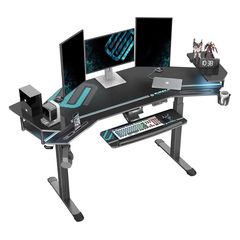 Gaming Γραφείο - Eureka Ergonomic® ERK-ES71-B 180x60x75εκ.