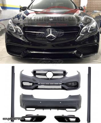 BODY KIT Mercedes E-Class W212 Facelift (2013-2016) with Exhaust Muffler Tips E63 AMG Design Black Exclusive Editon