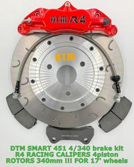φρενα SMART 451/340mm DTM R.line R4 ΚΟΚΚΙΝΕΣ RED CALIPERS ΤΕΤΡΑΠΙΣΤΟΝΑ χ 340mm για SMART 17'' ZANTES ΔΙΑΙΡΟΥΜΕΝΑ ΚΙΤ ΦΡΕΝΩΝ