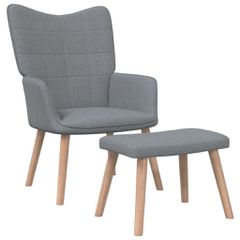 Πολυθρόνα Relax Ανοιχτό Γκρι Υφασμάτινη με Σκαμπό 327930