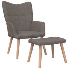 Πολυθρόνα Relax Taupe Υφασμάτινη με Σκαμπό 327939