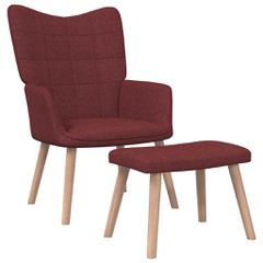 Πολυθρόνα Relax Μπορντό Υφασμάτινη με Σκαμπό 327938