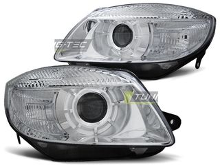 φαναρια εμπρος HEADLIGHTS CHROME fits SKODA FABIA 07-03.10, ROOMSTER 06-03.10 eautoshop gr 