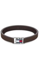 Βραχιόλι Tommy Hilfiger από ατσάλι με καφέ δέρμα 2790430