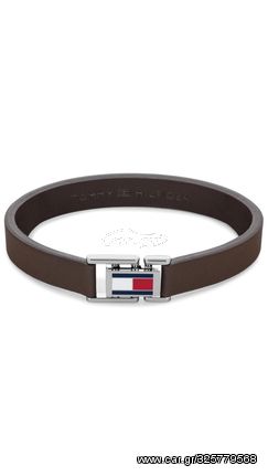 Βραχιόλι Tommy Hilfiger από ατσάλι με καφέ δέρμα 2790430