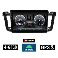 KIROSIWA 4+64GB PEUGEOT 508 (2010-2015) Android οθόνη αυτοκίνητου 4GB με GPS WI-FI (ηχοσύστημα αφής 9" ιντσών OEM Youtube Playstore MP3 USB Radio Bluetooth Mirrorlink DSP 4x60W Apple Carplay Android A