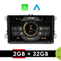 VW SKODA SEAT 2+32GB Android οθόνη 9" με GPS WI-FI Playstore Youtube (Volkswagen Golf 5 6 Polo Passat Octavia 5 Leon MP3 USB Video 2GB RAM 32GB ROM Radio ΟΕΜ Bluetooth ηχοσύστημα αυτοκίνητου 4 x 60 Wa