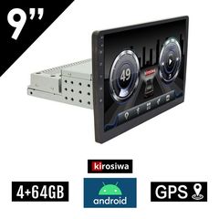 4GB Kirosiwa 1-DIN Android οθόνη αυτοκινήτου 9" ιντσών με GPS (οκταπύρηνη Youtube 4+64GB WI-FI Playstore USB 1DIN MP3 MP5 Bluetooth 1DIN 1 DIN Mirrorlink Universal 4x60W 8 Cores οκταπύρηνο ηχοσύσ