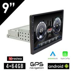 4GB Kirosiwa 1-DIN Android οθόνη αυτοκινήτου 9" ιντσών με GPS (οκταπύρηνη Youtube 4+64GB WI-FI Playstore USB 1DIN MP3 MP5 Bluetooth 1DIN 1 DIN Mirrorlink Universal 4x60W 8 Cores οκταπύρηνο ηχοσύστημα