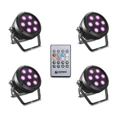 Cameo CLROOTPAR4SET1 ROOT PAR 4 SET 1 Set Including 4 x CLROOTPAR4 Incl. IR Remote Control (CLPFLAT1REMOTE) - CAMEO