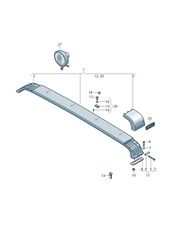 VW Amarok Canyon Γνήσια oem Μπάρα - Σχάρα - Βάση οροφής για προβολέα - προβολείς led-thumb-2