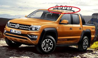 VW Amarok Canyon Γνήσια oem Μπάρα - Σχάρα - Βάση οροφής για προβολέα - προβολείς led-thumb-3