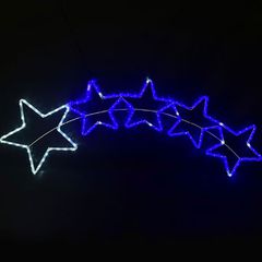Διακοσμητικό 5 STARS 25W με 144 LED & 6m μονκάναλο φωτοσωλήνα ψυχρό & μπλε χρώμα φωτός FLASH IP65 150x50cm