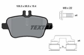 TEXTAR 2484801 Σετ τακάκια, δισκόφρενα Q+ MERCEDES-BENZ *006 420 2320*