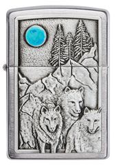 Zippo 49295 Wolf Pack and Moon Emblem Design