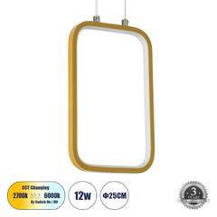 Κρεμαστό Φωτιστικό NEROBA Linear Design LED CCT 12W 1320lm 360° AC 220-240V - Εναλλαγή Φωτισμού μέσω Διακόπτη On/Off All In One Μ16 x Π1.6 x Υ25.5cm - Χρυσό Βούρτσας
