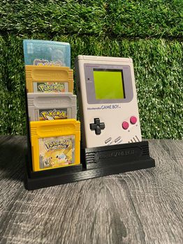 3D printed βάση για GameBoy Classic με 4 cartidges (GameBoy Classic Stand with 4 cartridges)