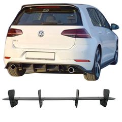 Diffuser Πίσω Προφυλακτήρα Για VW Golf VII (7.5) 17-20 Facelift Για GTI Έκδοση Μαύρο Ματ 4 Bars Από Abs Πλαστικό 1 Τεμάχιο 