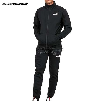 Men's Puma Clean Sweat Suit FL In Black | 585841-01 Φόρμα Μαύρη