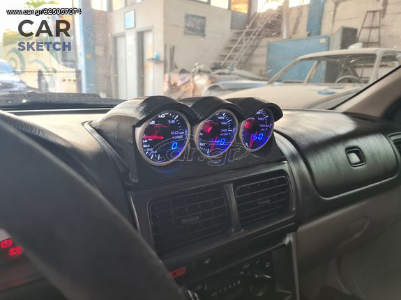 Subaru Impreza τριπλή βάση ταμπλό 60mm