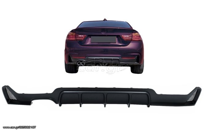 ΠΙΣΩ ΣΠΟΙΛΕΡ Diffuser BMW 4 Series F32 F33 F36 (2013-2019) Coupe Cabrio M Design Left Double Outlet Black