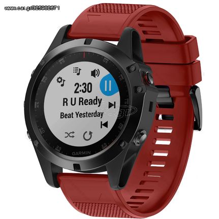 Λουράκι σιλικόνης 26mm για Garmin Fenix 5x 6x 7X  Fits All 26mm - Red