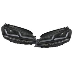 Μπροστινά Φανάρια Set Για Vw Golf VII (7) 12-17 DRL Full Led Halogen Version Black LEDHL103-BK 