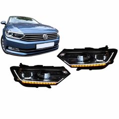 Μπροστινά Φανάρια Set Για Vw Passat B8 15+ DRL Led Matrix & Led Signal Dynamic R-Line Look Full Led Με Μοτέρ 