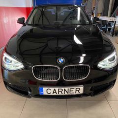 Μπροστινά Φανάρια Set Για Bmw 1 F20 / F21 11-14 LED Angel Eyes Μαύρα H7 Με Μοτέρ Depo-thumb-3