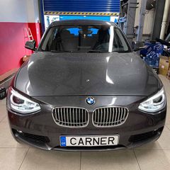 Μπροστινά Φανάρια Set Για Bmw 1 F20 / F21 11-14 LED Angel Eyes Μαύρα H7 Με Μοτέρ Depo-thumb-12