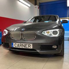 Μπροστινά Φανάρια Set Για Bmw 1 F20 / F21 11-14 LED Angel Eyes Μαύρα H7 Με Μοτέρ Depo-thumb-13