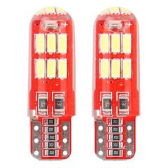 Amio – LED CANBUS T10 W5W 12V W2.1x9.5d 5600K 15xSMD 4014 Σιλικόνης Καρφωτό Λευκό για Φώτα Θέσης & Εσωτερικού Αυτοκινήτου – 2 Τεμ. (01443/AM)