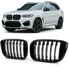 Κεντρική Μάσκα -  Γρίλιες γκριλ Σετ Sport grille εμπρός μάσκα μπροστινή σχάρα σπορ  Μαύρη γυαλιστερή για BMW X3 G01 X4 G02 από 17