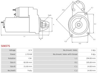 Μίζα Τρακτέρ 12V 2.7KW-thumb-4