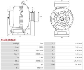 Δυναμό Denso Γνήσιο 120A Fiat Punto , Panda , 500 , Doblo .-thumb-5