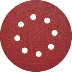 ΓΥΑΛΟΧΑΡΤΟ Φ125 - 080 VELCRO ΚΟΚΚΙΝΟ ΜΕ 8ΤΡΥΠΕΣ SMIRDEX 330 330428080