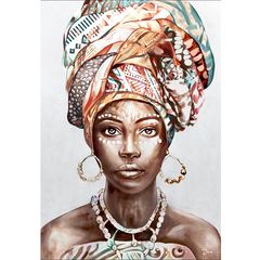 AFRICAN WOMAN PORTAIT ΠΙΝΑΚΑΣ 70x3.2x100Ycm OIL PAINTING