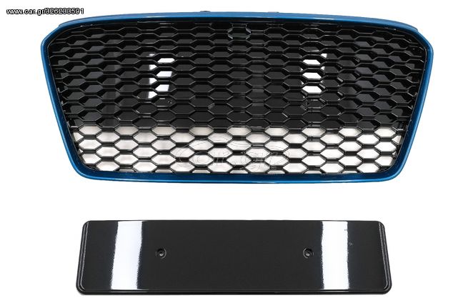 Front Grille suitable for Audi R8 42 1st Generation Facelift (2013-2015) RS Design Glossy Black Blue