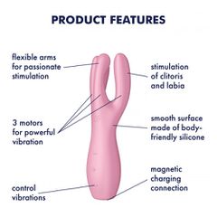 Satisfyer Threesome 3 δονητής κλειτορίδας/κόλπου ροζ-thumb-9