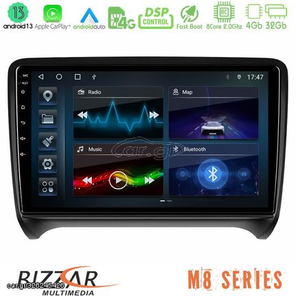 Bizzar M8 Series Audi TT B7 8core Android13 4+32GB Navigation Multimedia Tablet 9"