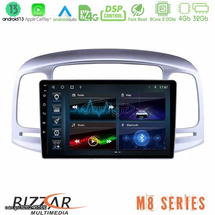 Bizzar M8 Series Hyundai Accent 2006-2011 8core Android13 4+32GB Navigation Multimedia Tablet 9"