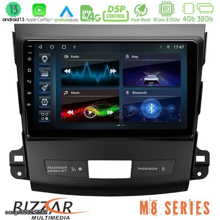 Bizzar M8 Series Mitsubishi Outlander/Citroen C-Crosser/Peugeot 4007 8core Android13 4+32GB Navigation Multimedia Tablet 9"