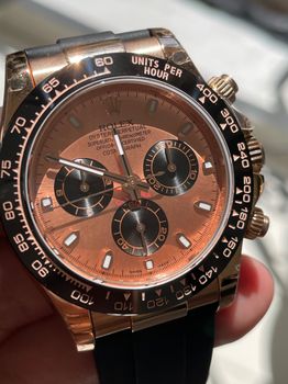 Rolex Daytona 116515LN 18K gold 10mils plated everose gold with pink rose gold dial and fully working chronos superclone  2024