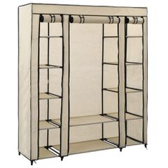 Ντουλάπα με Ράφια / Σωλήνες Κρεμ 150x45x176 εκ. Υφασμάτινη 282435