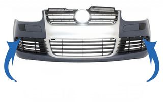 Front Bumper Parts Side grills & Headlights Washer Covers Suitable for VW Golf V 5 (2003-2007) Jetta (2005-2010) R32 Design
