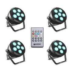 CAMEO CLROOTPAR6SET1 Led Pars Set Including 4 x CLROOTPAR6 Incl. IR Remote Control (CLPFLAT1REMOTE) - CAMEO